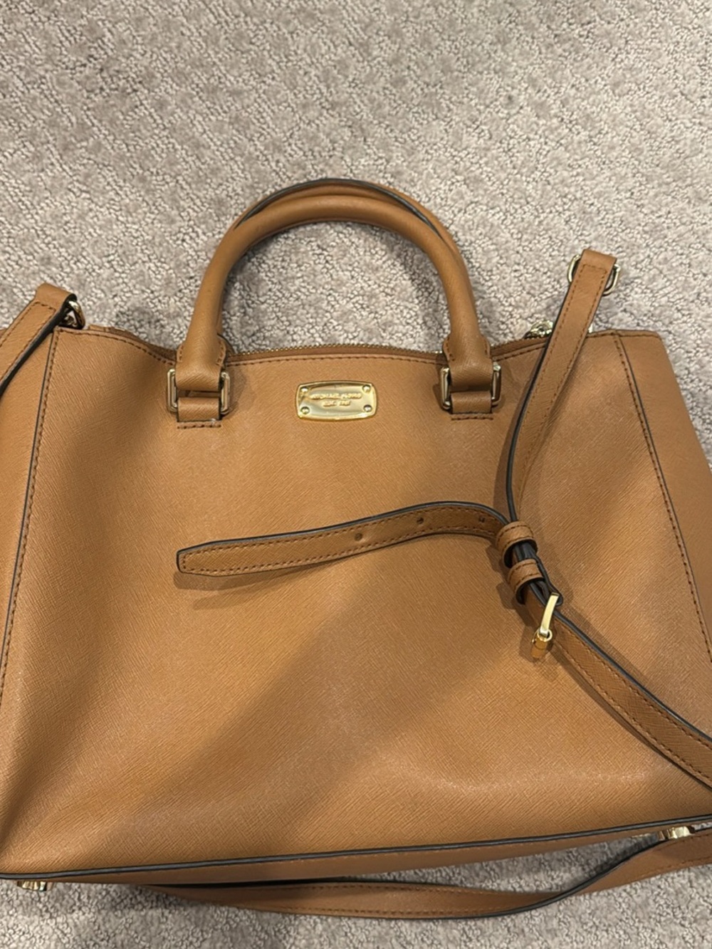 Michael Kors Cognac Saffiano Leather
